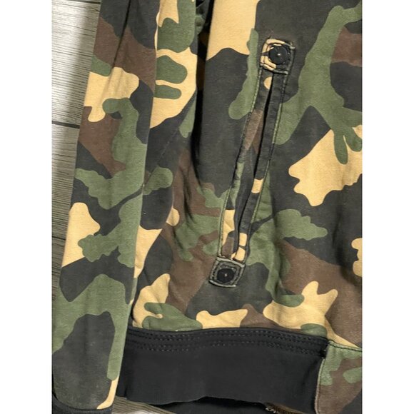 True Religion Camouflage Full Zip Hoodie Mens 3XL Green/Brown Cotton Jacket - Picture 5 of 9